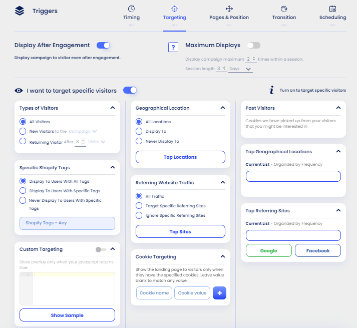 Screenshot of Targeting Options