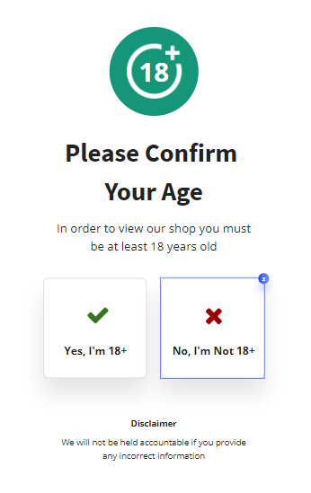 A screenshot of Bevy Design's Age Verification Template